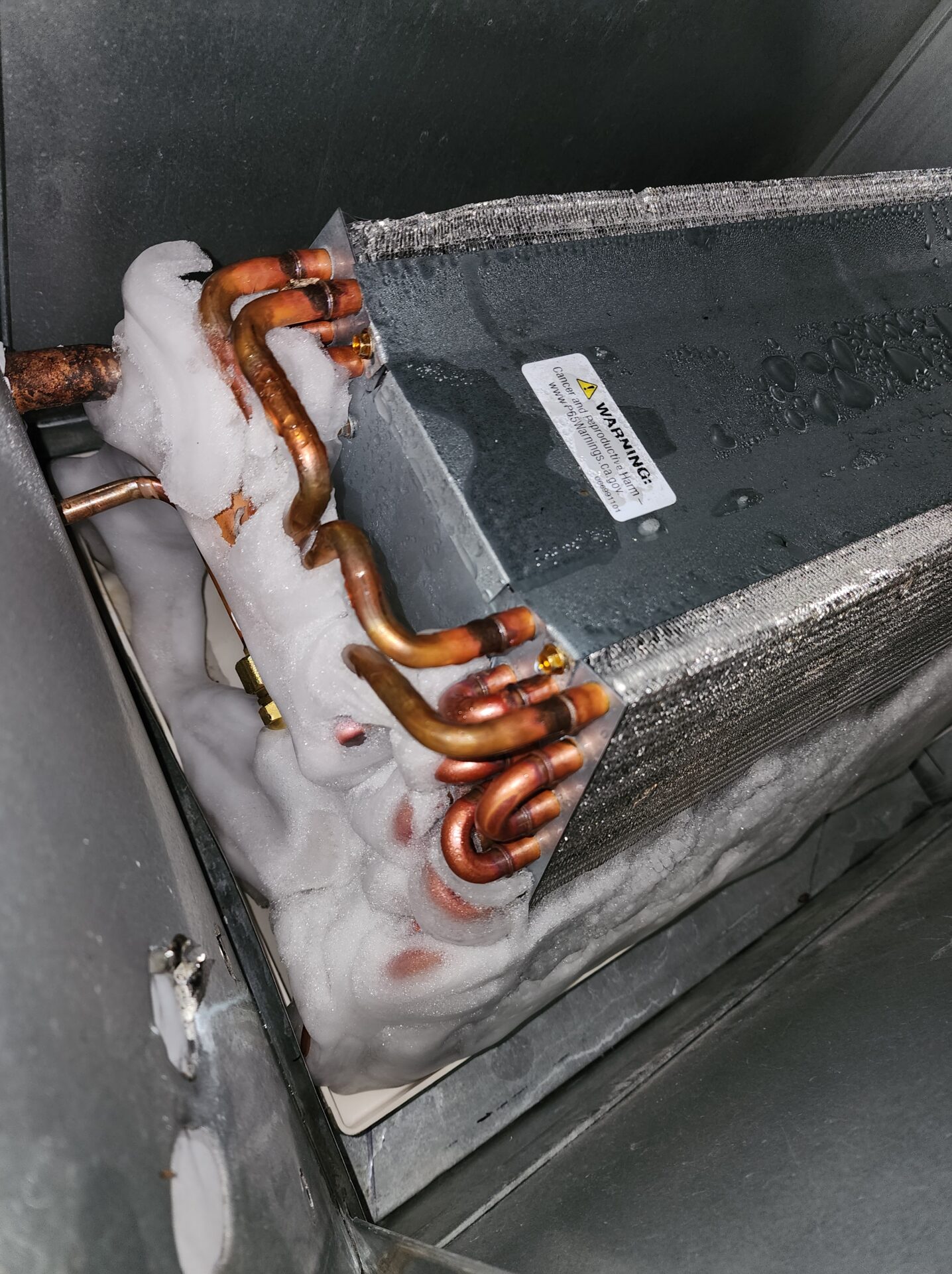 Frozen AC evaporator coil repair service