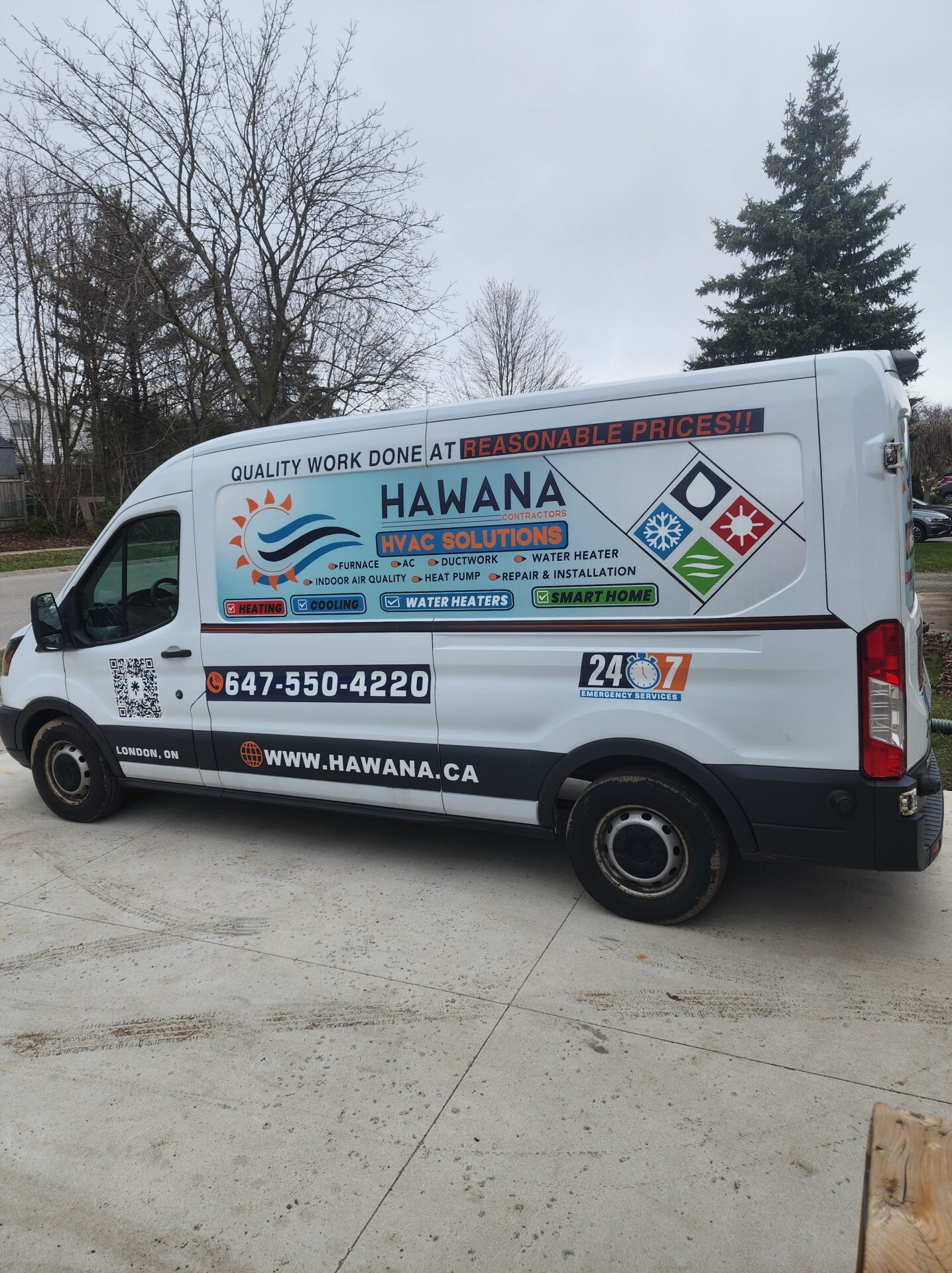 Hawana HVAC Solutions service van — Old North London Ontario