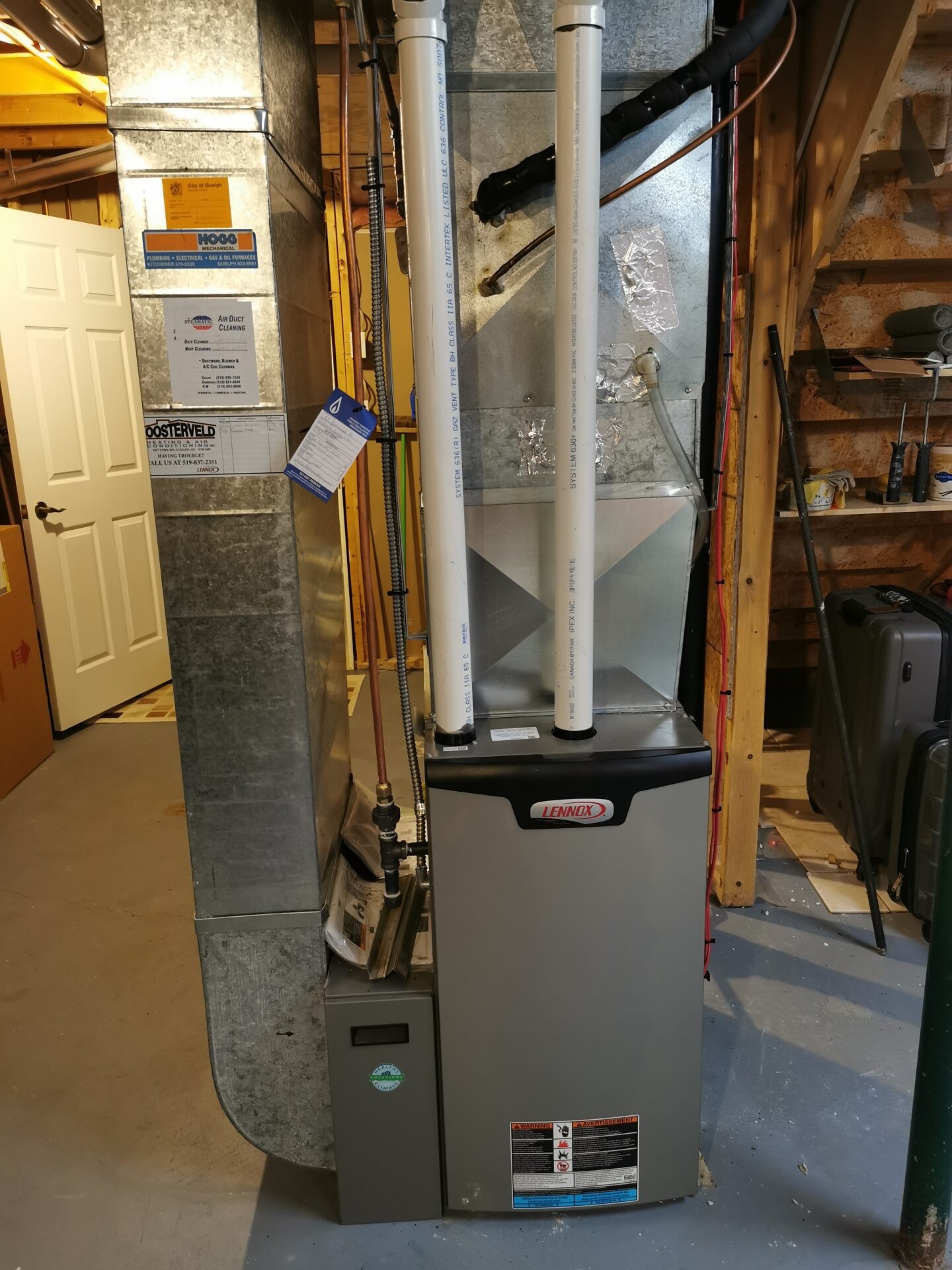Lennox Elite Series high-efficiency gas furnace installation — London Ontario